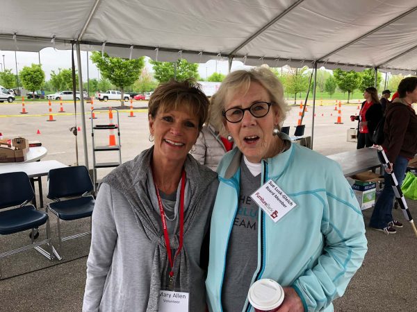 Sue Lusk-Gleich & Mary Allen at the Bed Race to Support the Furniture Bank of Central Ohio