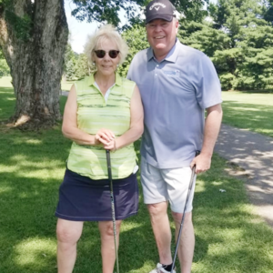 Sue Lusk-Gleich golfing